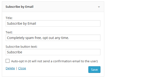 Subscribe by email settings